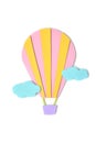 Hot air balloon paper cut - isolated