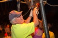 Hot Air Balloon Pilot Smiling at Crowd