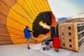 Hot air balloon and pilots at Cappadocia Turkey