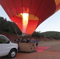 A Hot Air Balloon Prepares for Liftoff Near Sedona, Arizona Royalty Free Stock Photo