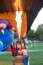 Hot Air Balloon Preparing for Launch