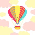 Hot air balloon retro colored transport vector