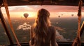 Hot Air Balloon Ride: Breathtaking View - AI Generated Royalty Free Stock Photo