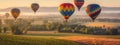 Beautiful Napa Valley, California, Hot Air Balloon Ride Banner - Generative AI