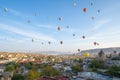 Hot air balloon are riding in Cappadocia, Turkey Royalty Free Stock Photo