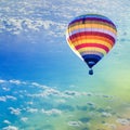 Hot air balloon on sea with cloud Royalty Free Stock Photo