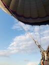 Hot air balloon seen from the basket Royalty Free Stock Photo