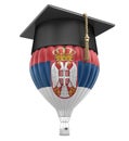 Hot Air Balloon with Serbian flag and Graduation cap
