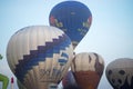 Hot air balloon show at summer in Harod valley Israel