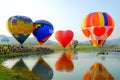 Hot-air balloon show at the Singha Park Chiang Rai International Balloon Fiesta, locate on Singha Park, Chiang Rai, Thailand