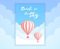 Hot air balloon sky adventure holiday promo offer Royalty Free Stock Photo