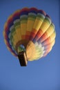 Hot Air Balloon in sky from below multi-colored Royalty Free Stock Photo