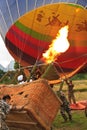 Hot air balloon start in vang vieng