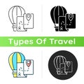 Hot air balloon tourism icon