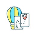 Hot air balloon tourism RGB color icon