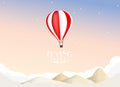 Hot air balloon travel background