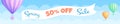 Hot air balloon travel sale discount banner offer