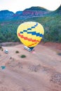 Hot air ballooning over sedona Arizona showing propane burner