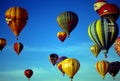 Hot air balloons agaisnt blue sky