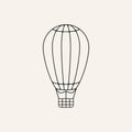 hot air balloons airship line art logo design vector Royalty Free Stock Photo