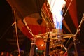 Hot Air Balloons & Burner Detail at an Annual Balloon Glow in Arizona Royalty Free Stock Photo