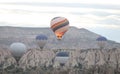 Hot Air Balloons in Cappadocia Valleys Royalty Free Stock Photo
