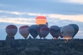 Hot Air Balloons in Cappadocia Valleys Royalty Free Stock Photo