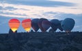 Hot Air Balloons in Cappadocia Valleys Royalty Free Stock Photo