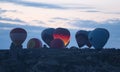 Hot Air Balloons in Cappadocia Valleys Royalty Free Stock Photo