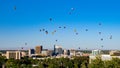 Hot air balloons festival over Boise Idaho Royalty Free Stock Photo