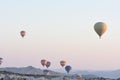 Hot air balloons flying over Cappadocia, Turkey