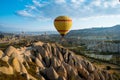 Hot air balloons flying over Cappadocia, Turkey Royalty Free Stock Photo