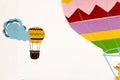 Hot air balloons flying in the sky in the clouds Royalty Free Stock Photo