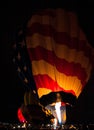 Hot Air Balloons glowing at night Royalty Free Stock Photo