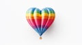 hot air balloons heart colorful on isolated white background. Generative Ai Royalty Free Stock Photo