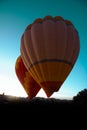 Hot air balloons ready to take off. Cappadocia ballooning activities Royalty Free Stock Photo
