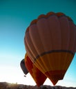 Hot air balloons. Hot air balloons ready to take off. Royalty Free Stock Photo