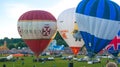 Hot air balloons, mass ascent, dawn Bristol Balloon Fiesta Royalty Free Stock Photo