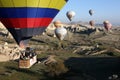 Hot air balloons near Goreme in Turkey. Royalty Free Stock Photo