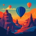 Hot air balloons over Cappadocia Royalty Free Stock Photo