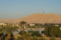 Hot air balloons over Luxor city and Nile river in a beautiful morning sunrise, Upper Egypt Royalty Free Stock Photo