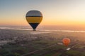 Hot air Balloons over Luxor city in upper Egypt in a beautiful morning sunrise, Egypt Royalty Free Stock Photo