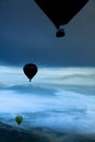 Hot Air Balloons Over Mountains