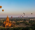 Hot air balloons over Myanmar