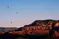Hot Air Balloons over Red Rocks of Sedona Royalty Free Stock Photo
