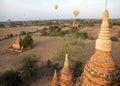 Hot air balloons over the ruins of Bagan, Myanmar Royalty Free Stock Photo