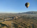 Hot air balloons over Teotihuacan in Mexico