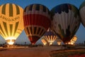 Hot air Balloons over Valley of the King in Luxor city in a morning sunrise, Upper Egypt Royalty Free Stock Photo