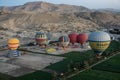 Hot air Balloons over Valley of the King in Luxor city in a morning sunrise, Upper Egypt Royalty Free Stock Photo