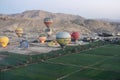 Hot air Balloons over Valley of the King in Luxor city in a morning sunrise, Upper Egypt Royalty Free Stock Photo